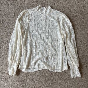 Elegant Cream Lace Women's Top